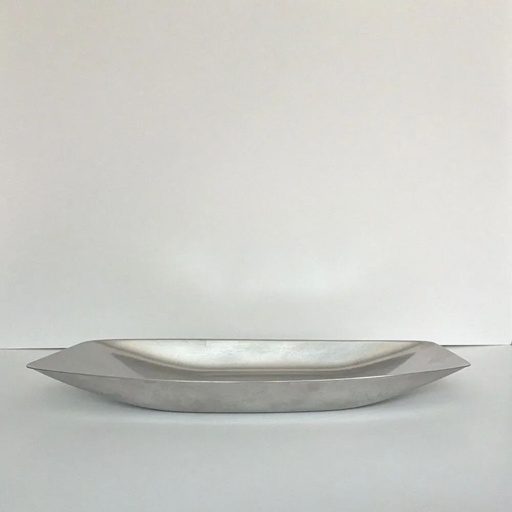 Vintage MCM Stainless Steel Boat Tray Canoe Serving Bowl Dish Mid Century Modern